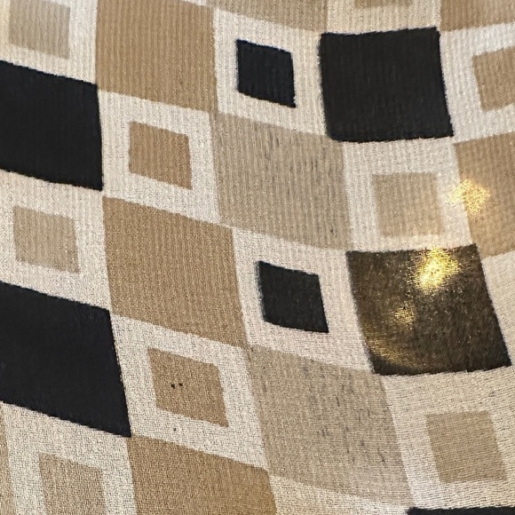 Geometric Patterned Sheer Scarf in Beige and Black and White Geometric Paytern - Picture 5 of 5